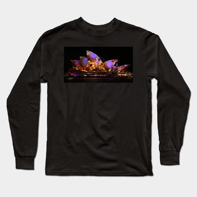 Vivid Bubbles .. Purple Focus Long Sleeve T-Shirt by Michaelm43